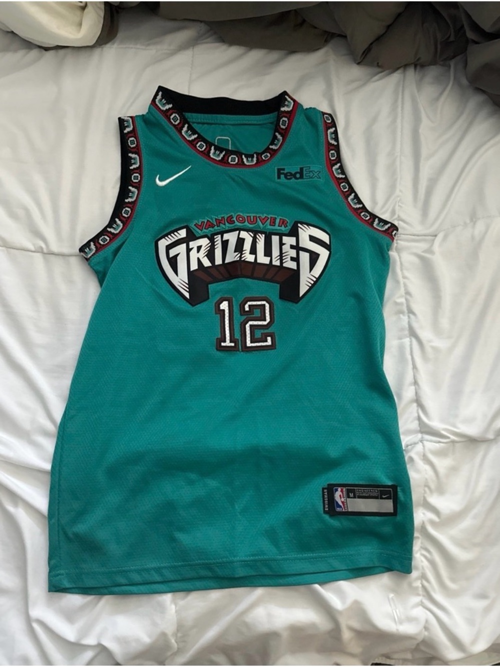 Nike Teal Vancouver Grizzlies Ja Morant #12 Jersey with Black & White Accents